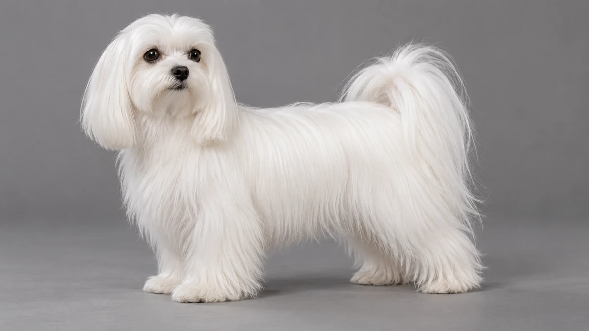 Maltese Terrier köpek — saf beyaz renk