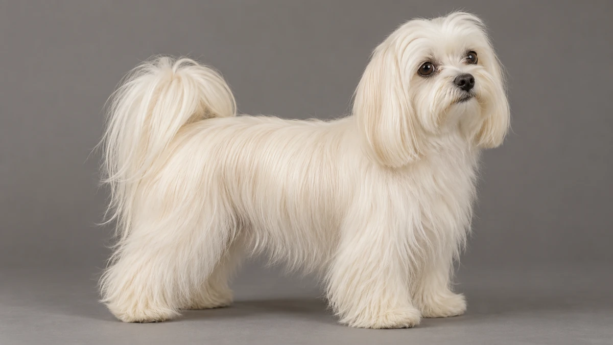 Maltese Terrier köpek — kirli beyaz renk