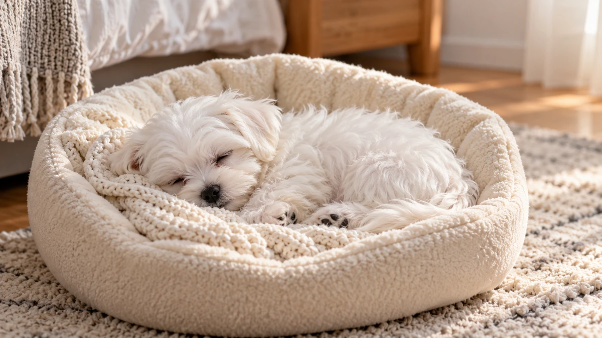 Maltese Terrier ilan — uyuyan Maltese Terrier yavru ilan fotoğrafı